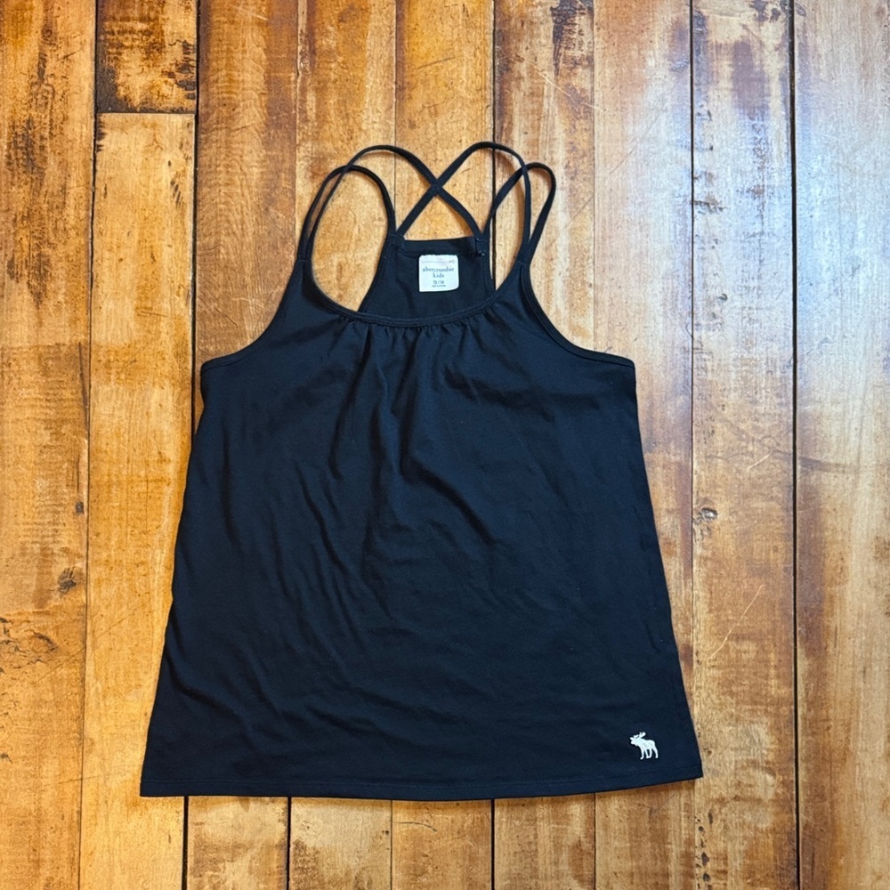 Abercrombie Kids Black Tank Top size 13 to 14 spring summer cotton